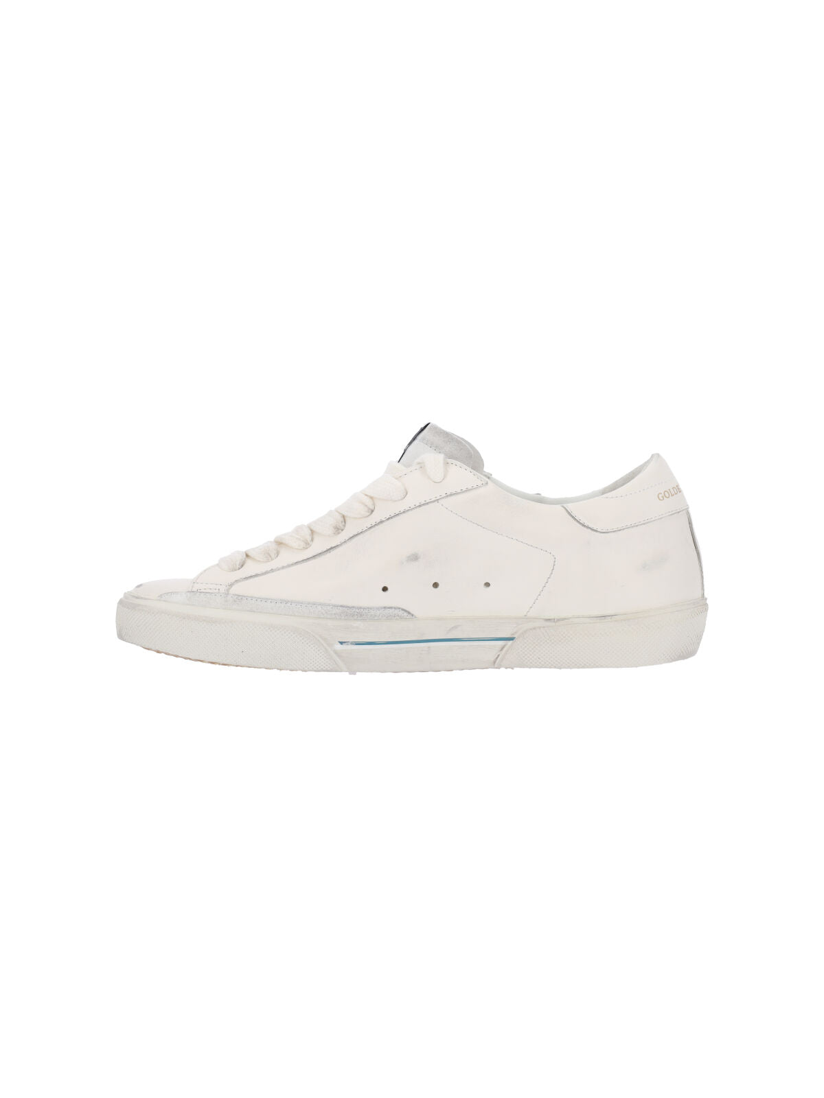 White Super-Star Distressed Leather Low-Top Sneakers