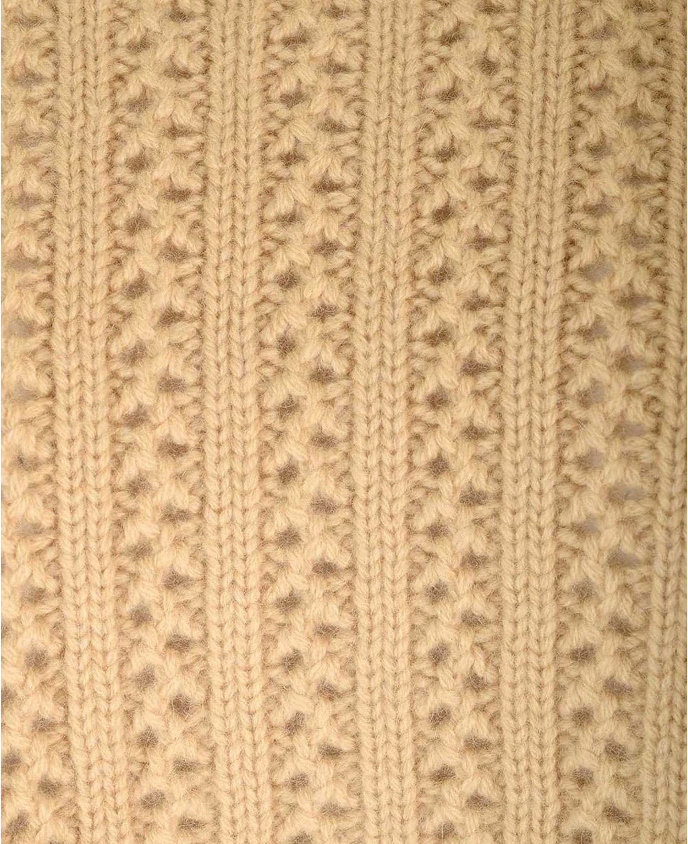 Textured Cable Knit Sweater with High Neckline