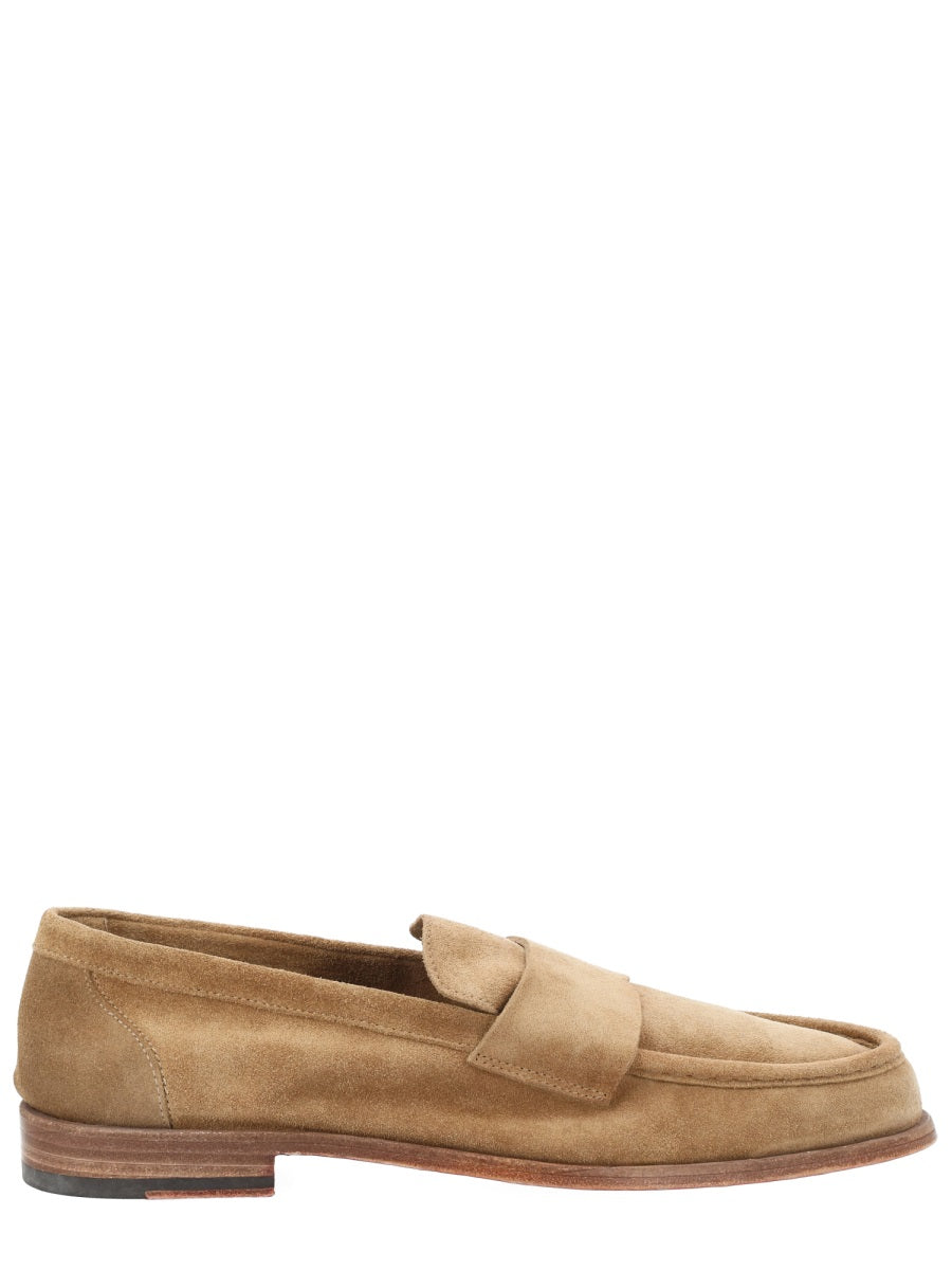 Brown Suede Loafers With Red Soles