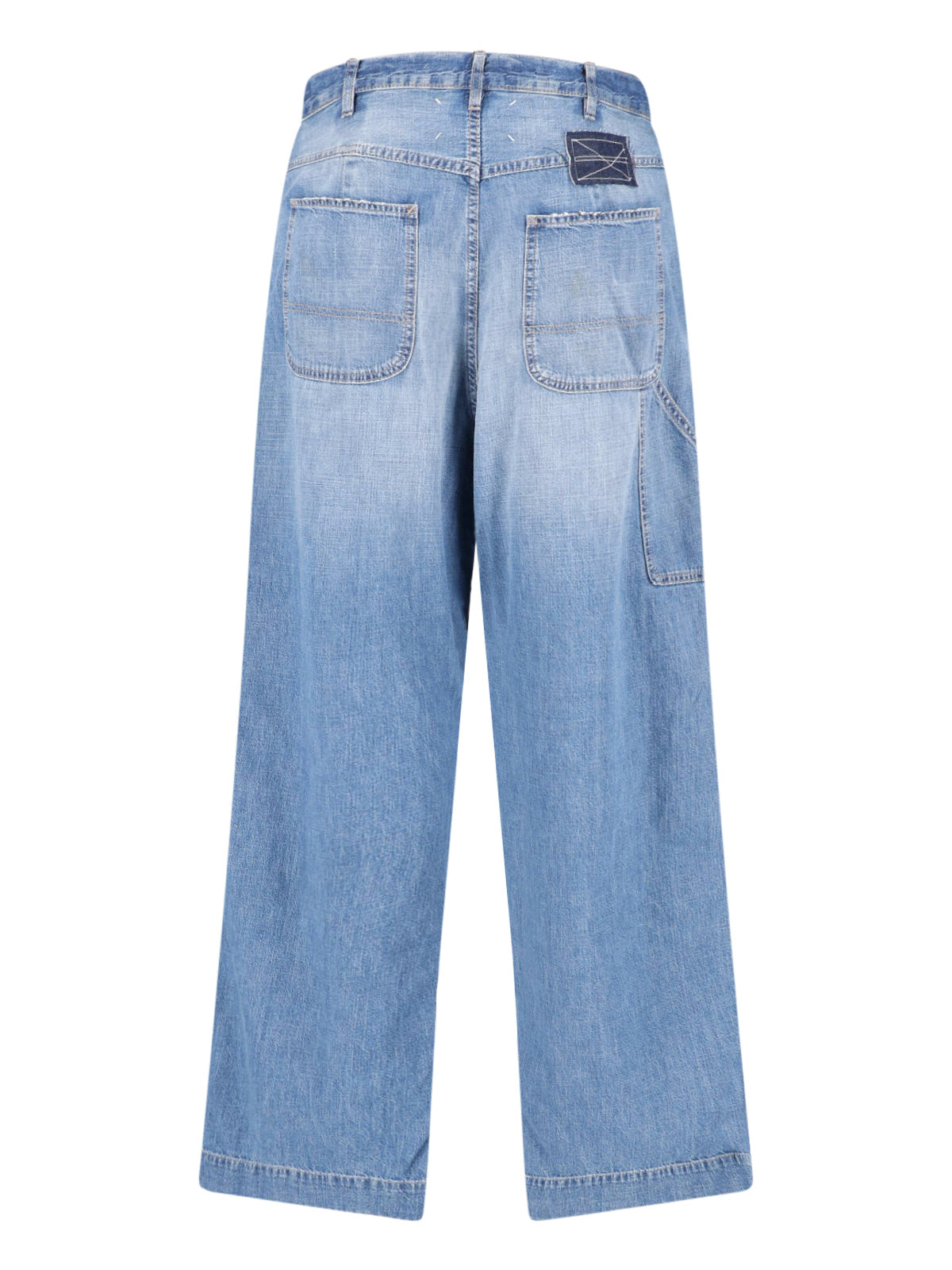 Blue Wide-Leg Four Stitches Jeans