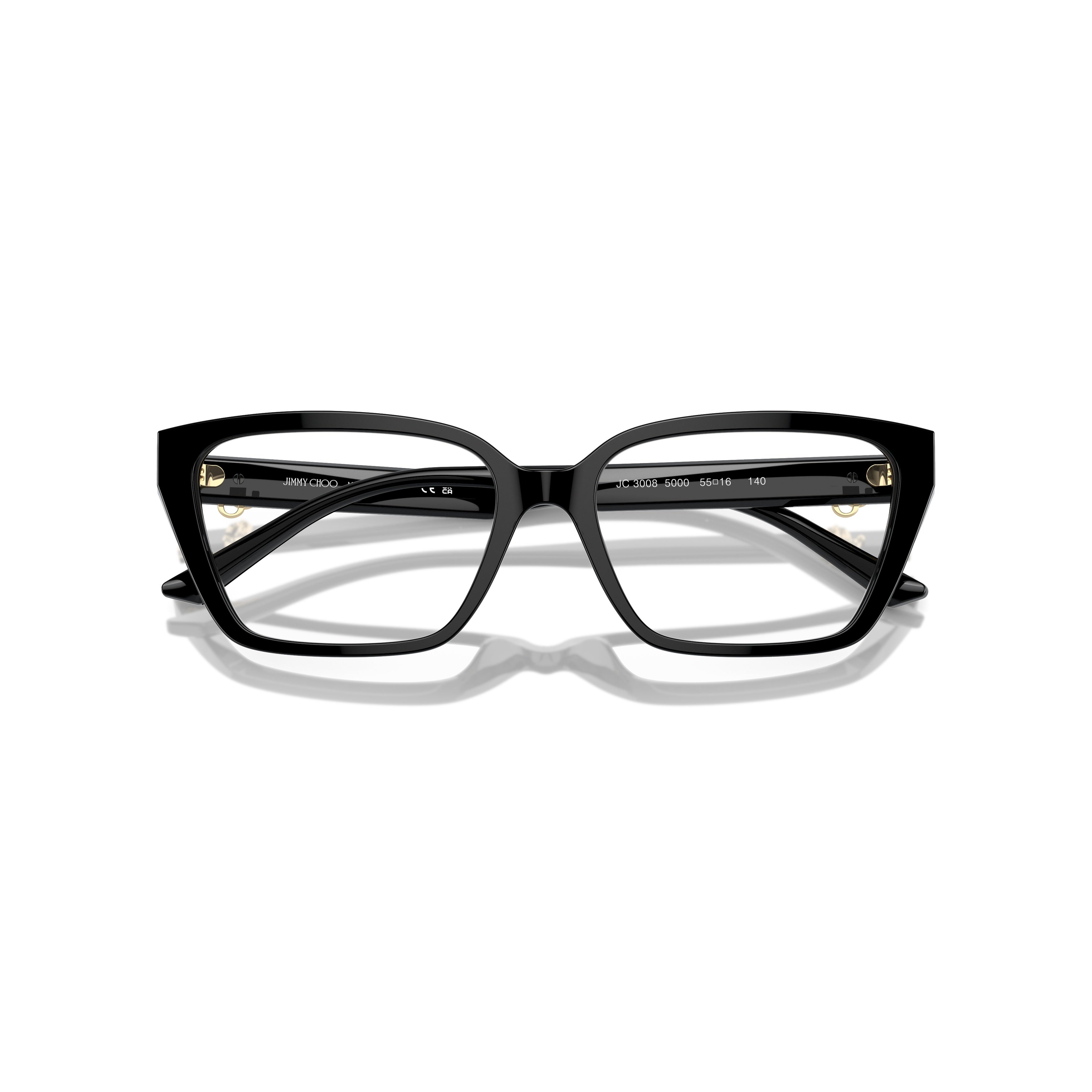 0jc3008 Rectangular Black Acetate Sunglasses