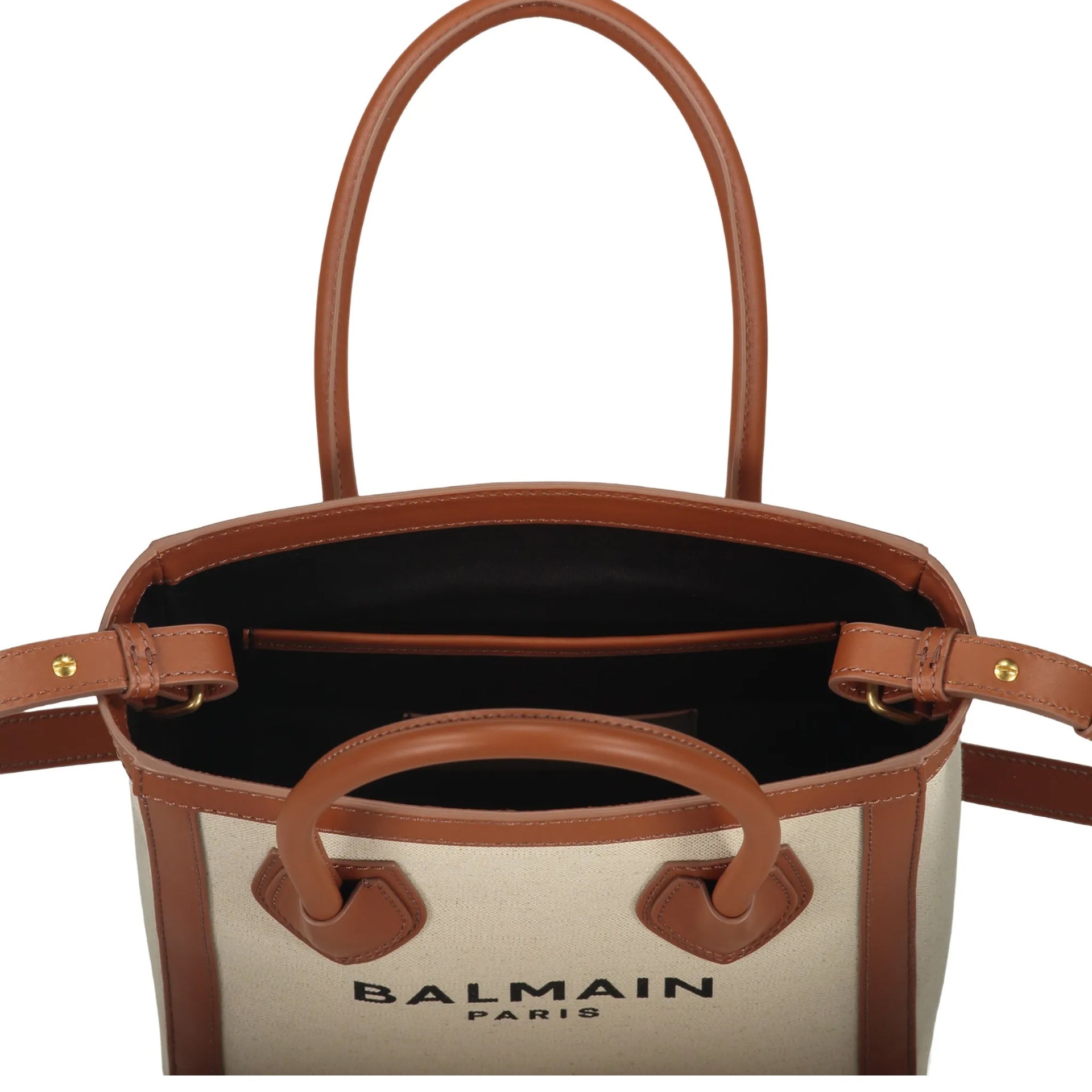 Structured Logo Tote Bag With Leather Trim
