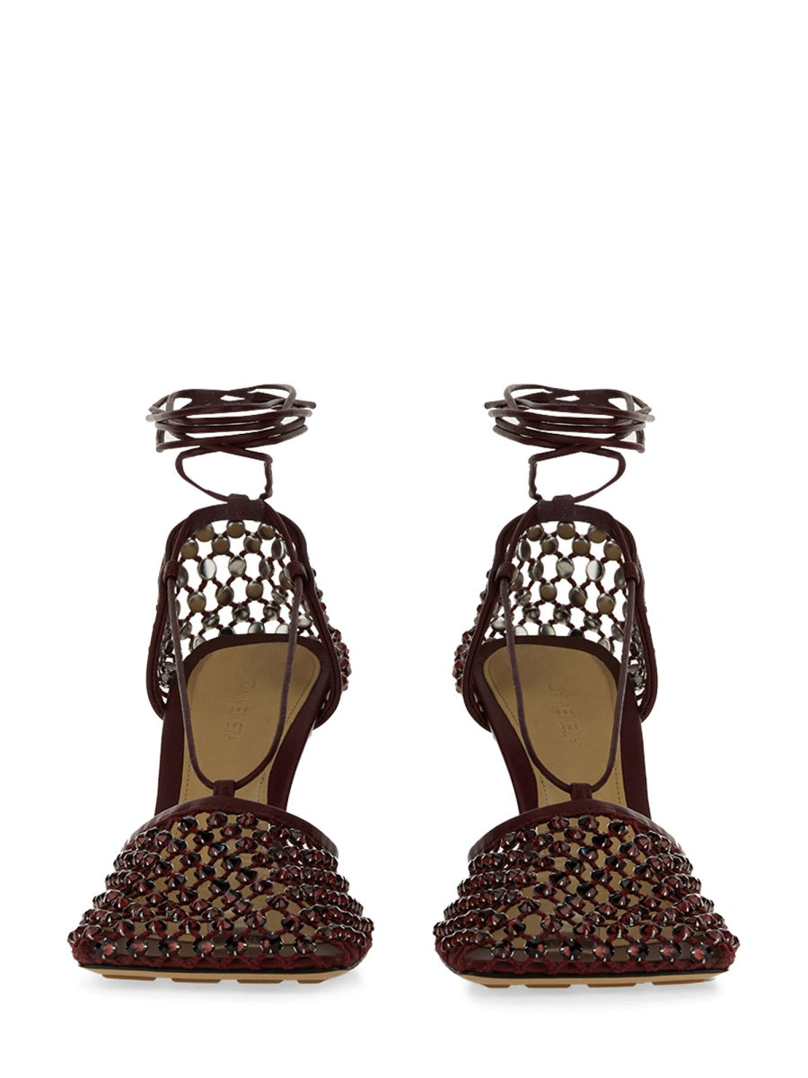 Leather-Covered Stiletto Heel Sandal