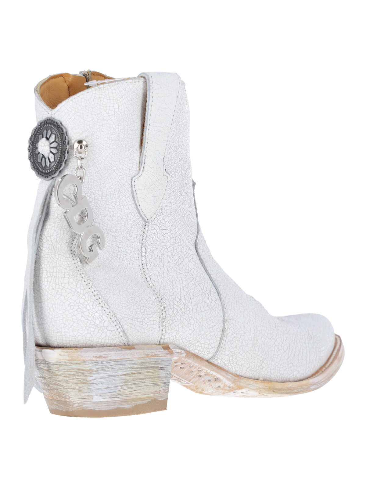 White Pointed Toe Leather Boots