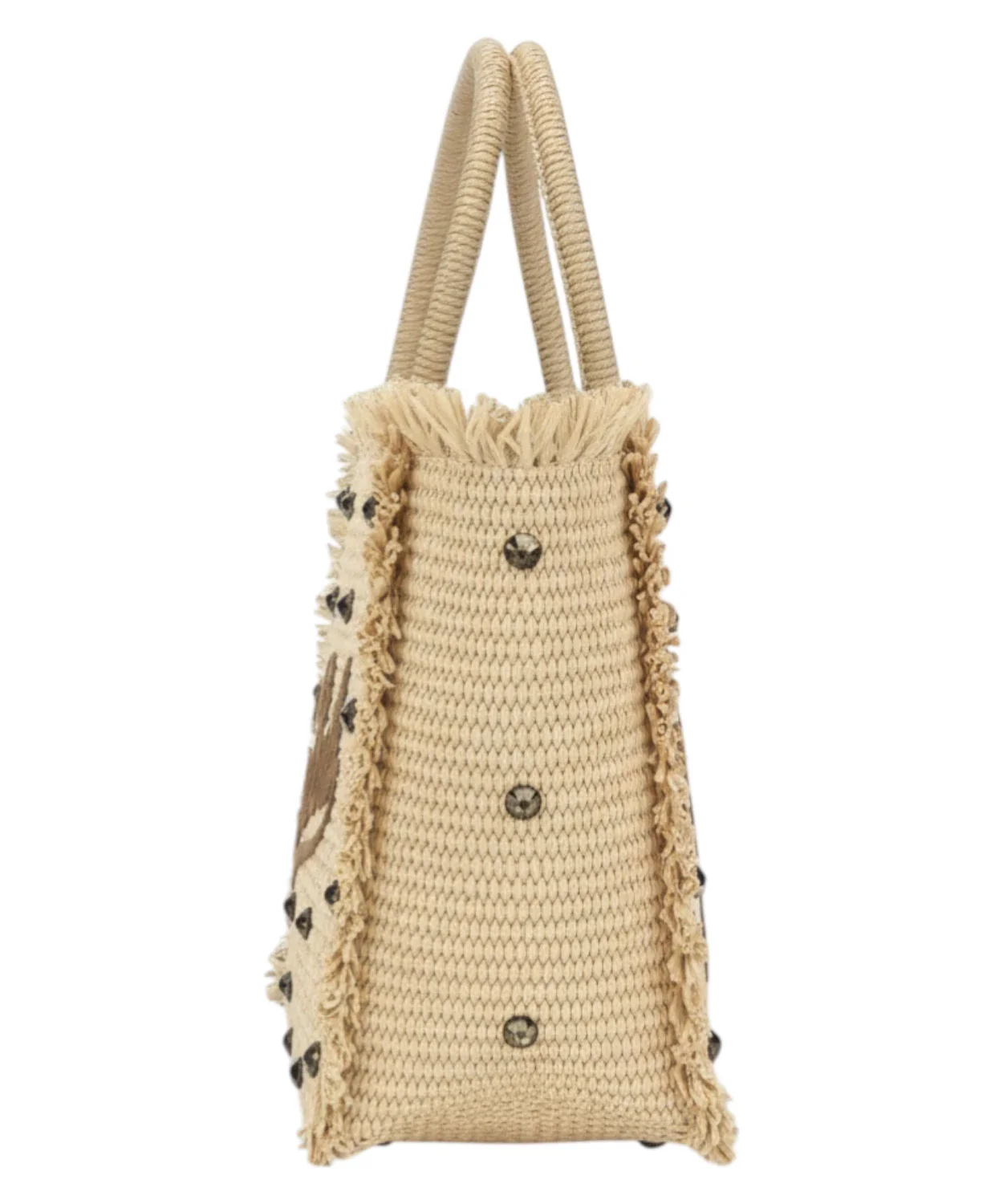 Woven Tote Bag with Fringed Edges