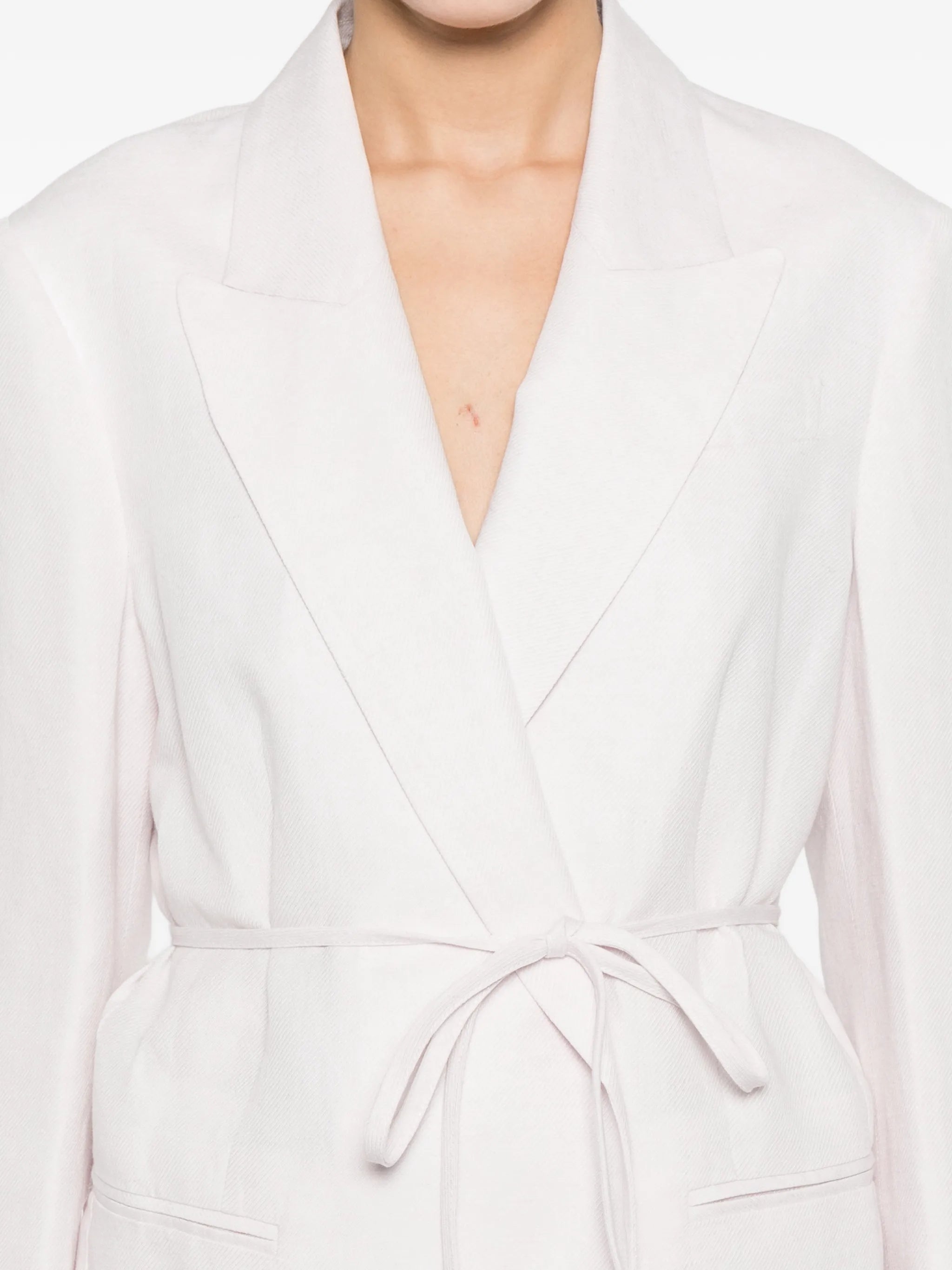 Blazer Tailored Linen Self-Tie Blazer