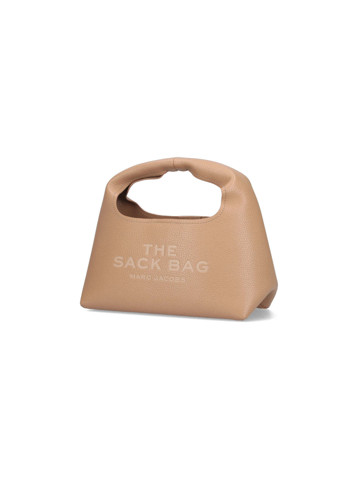Beige The Sack Hammered Leather Handbag