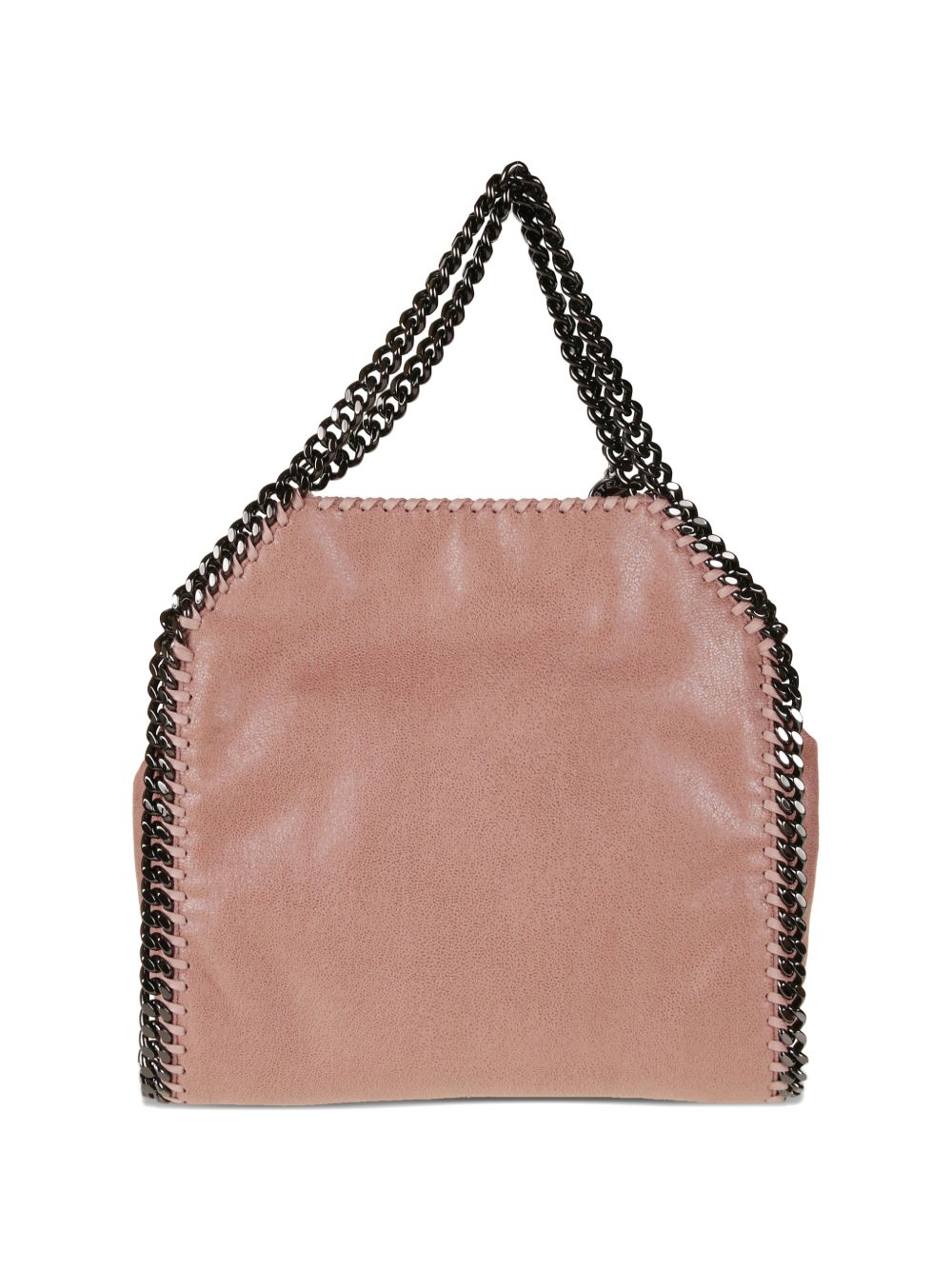 Suede-Finish Handbag with Black Chain Accents