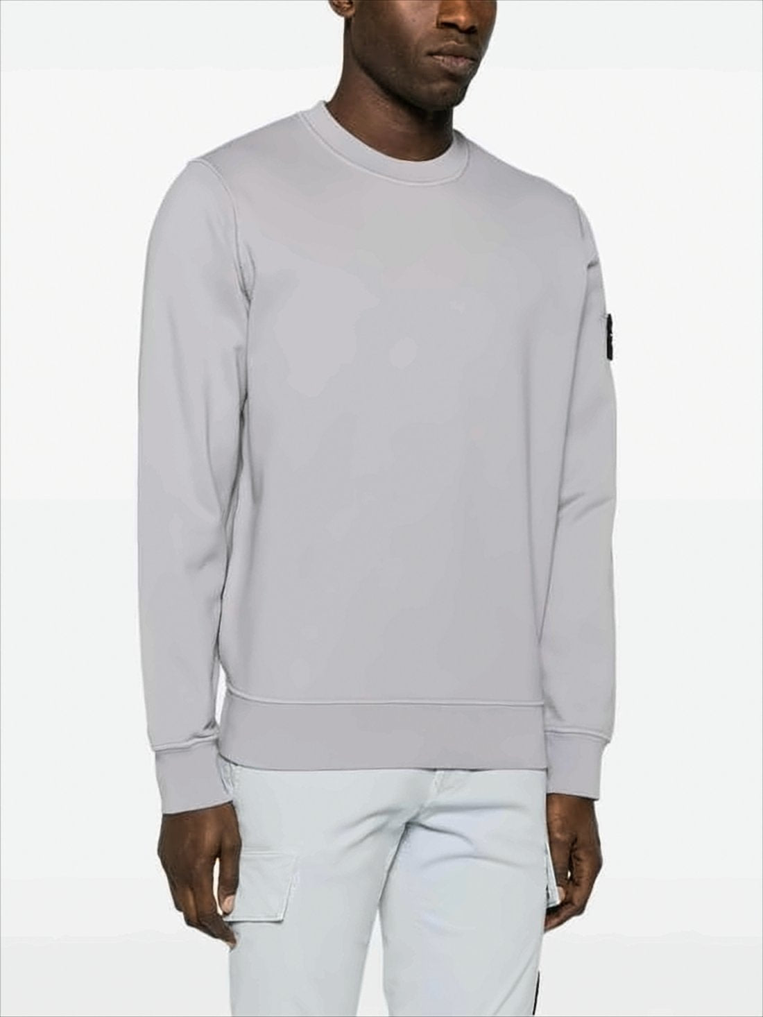 Crewneck Sweatshirt with Distinctive Patch Detail