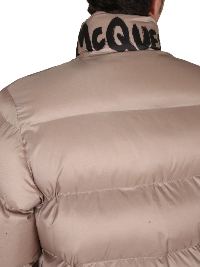 Graffiti Logo Print Down Jacket