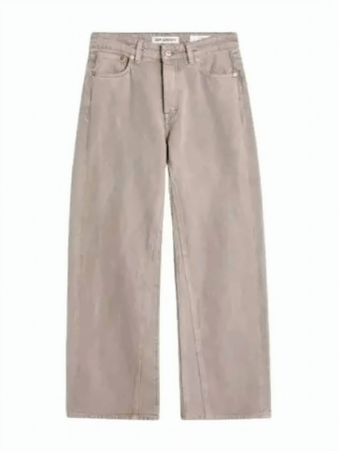 Straight-Leg Beige Denim Pants