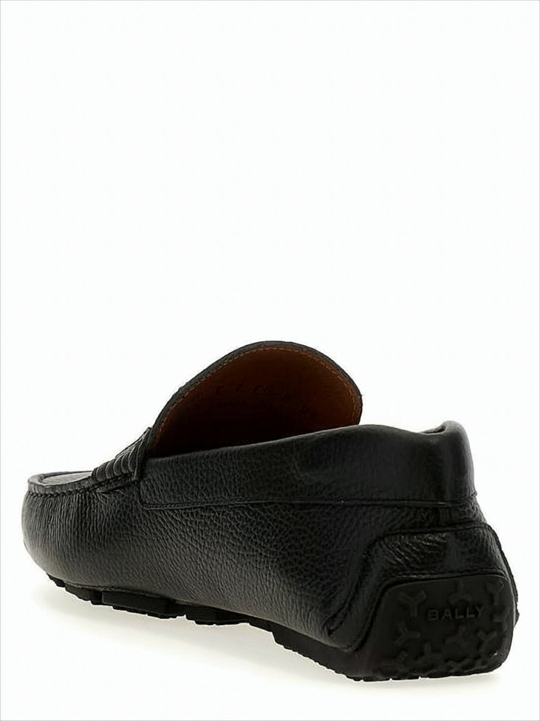 Textured Black Leather Loafers