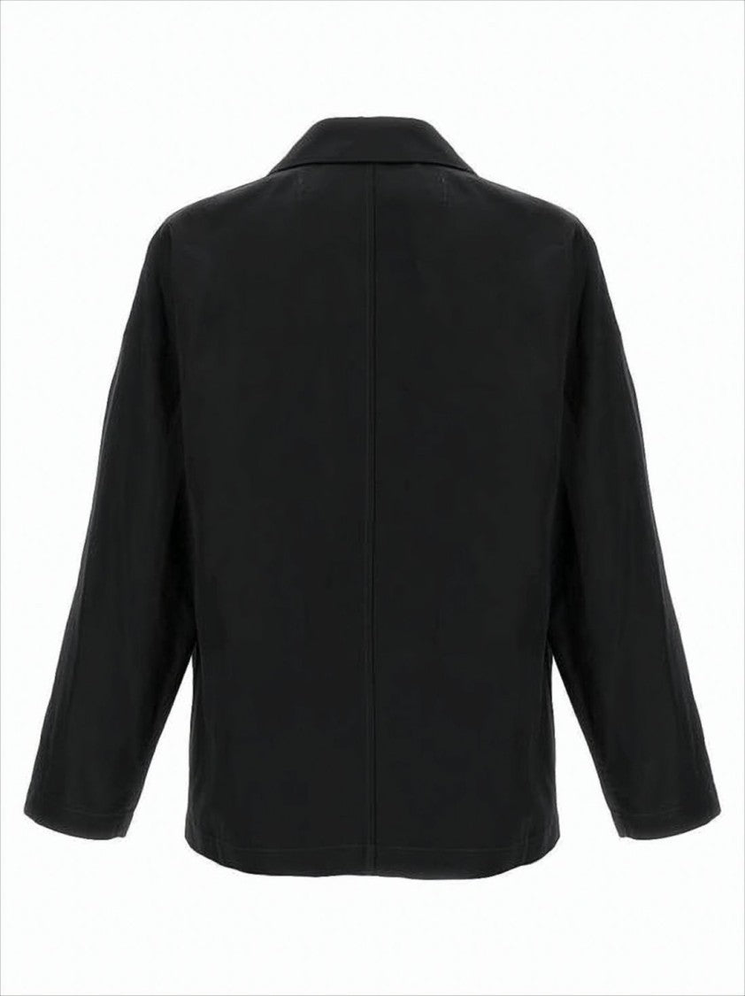 Boxy Black Jacket with Classic Collar