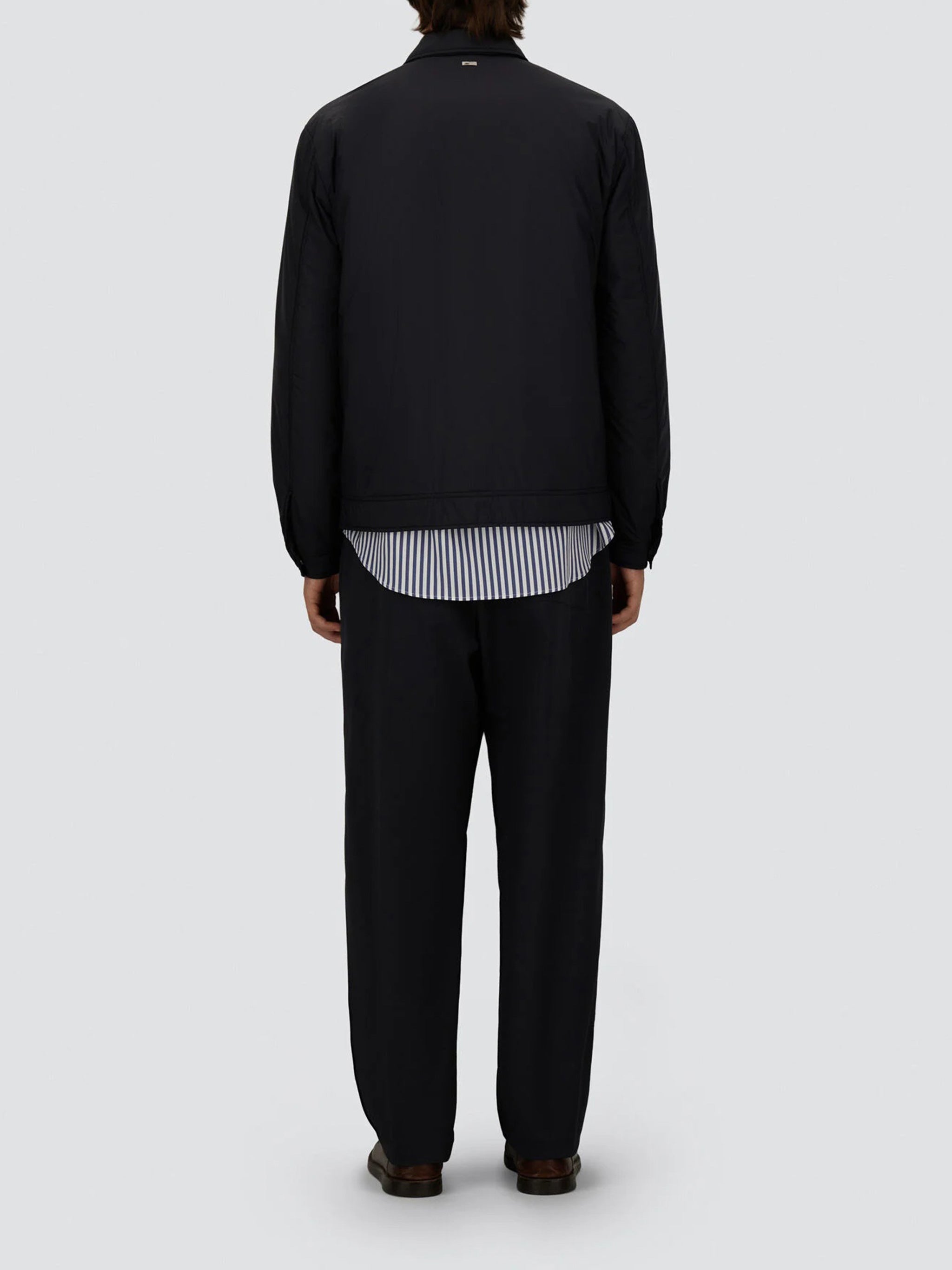 Black Structured Minimalist Tailored Cotton Jacket