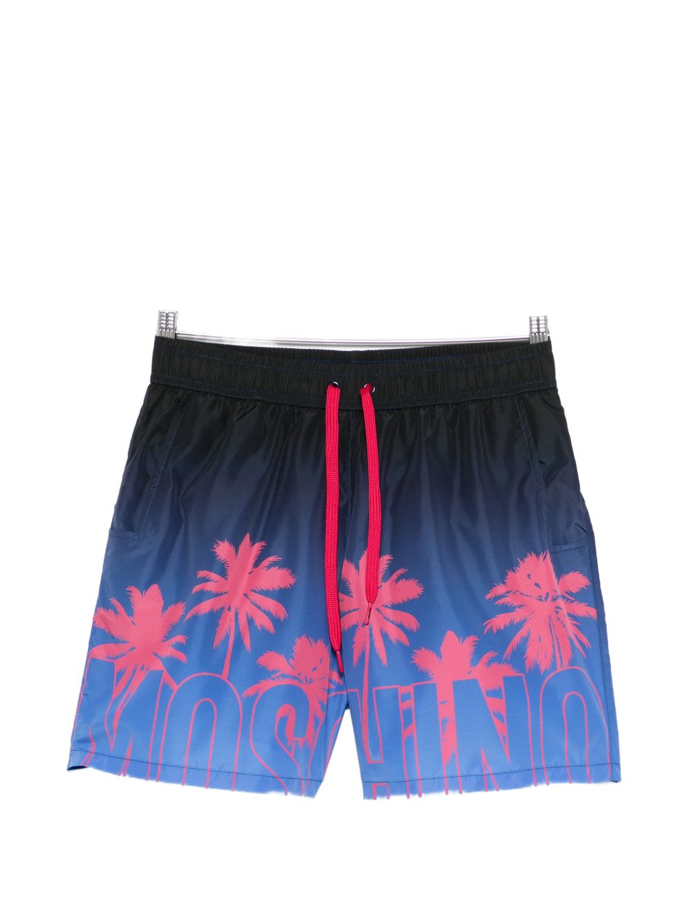 Gradient Print Swim Shorts with Palm Tree Design