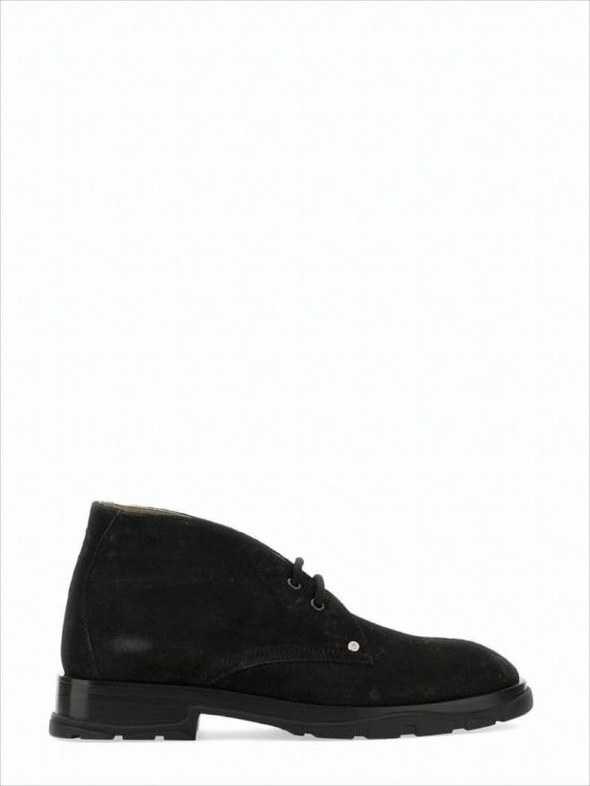 Suede Lace-Up Boots with Streamlined Design