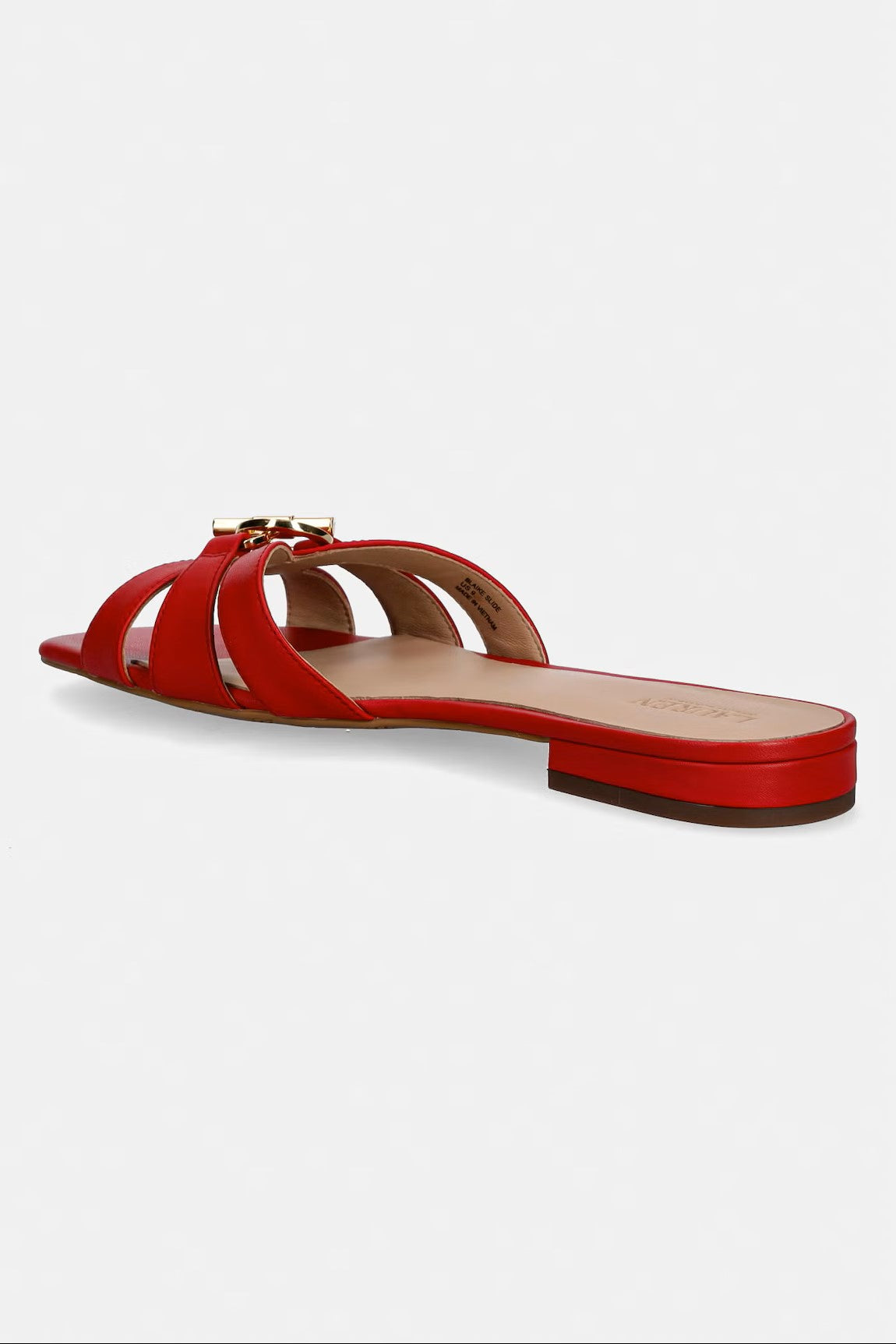 Flat Slide Sandals with Red Straps