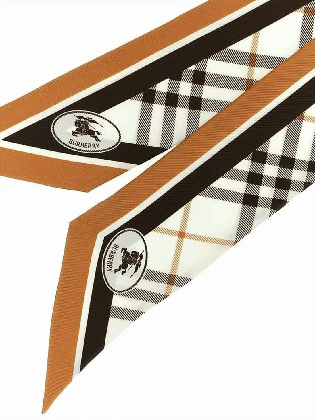 Slim Silk Scarf with Classic Check Pattern