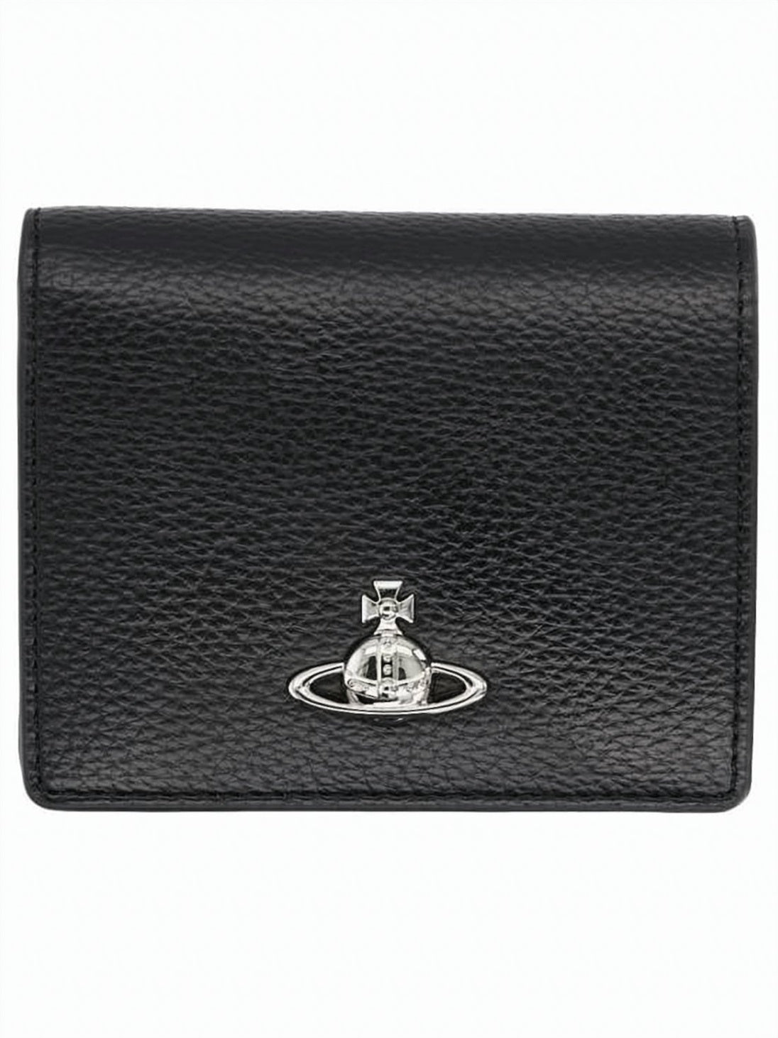 Textured Pebbled Finish Bifold Wallet with Metallic Emblem