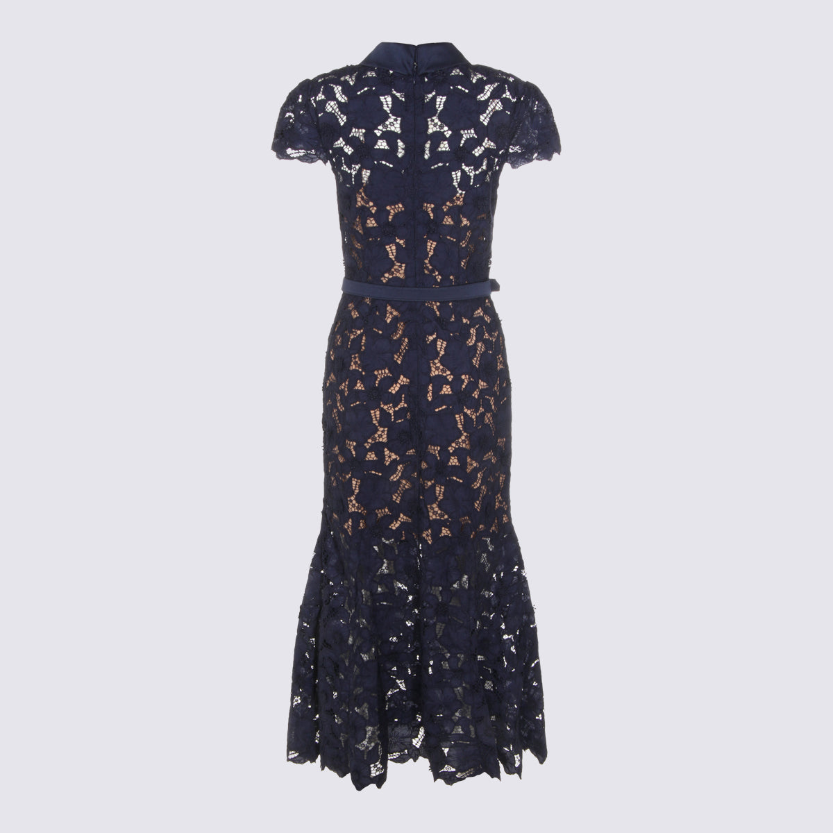 Navy Sheer Shirt Dress