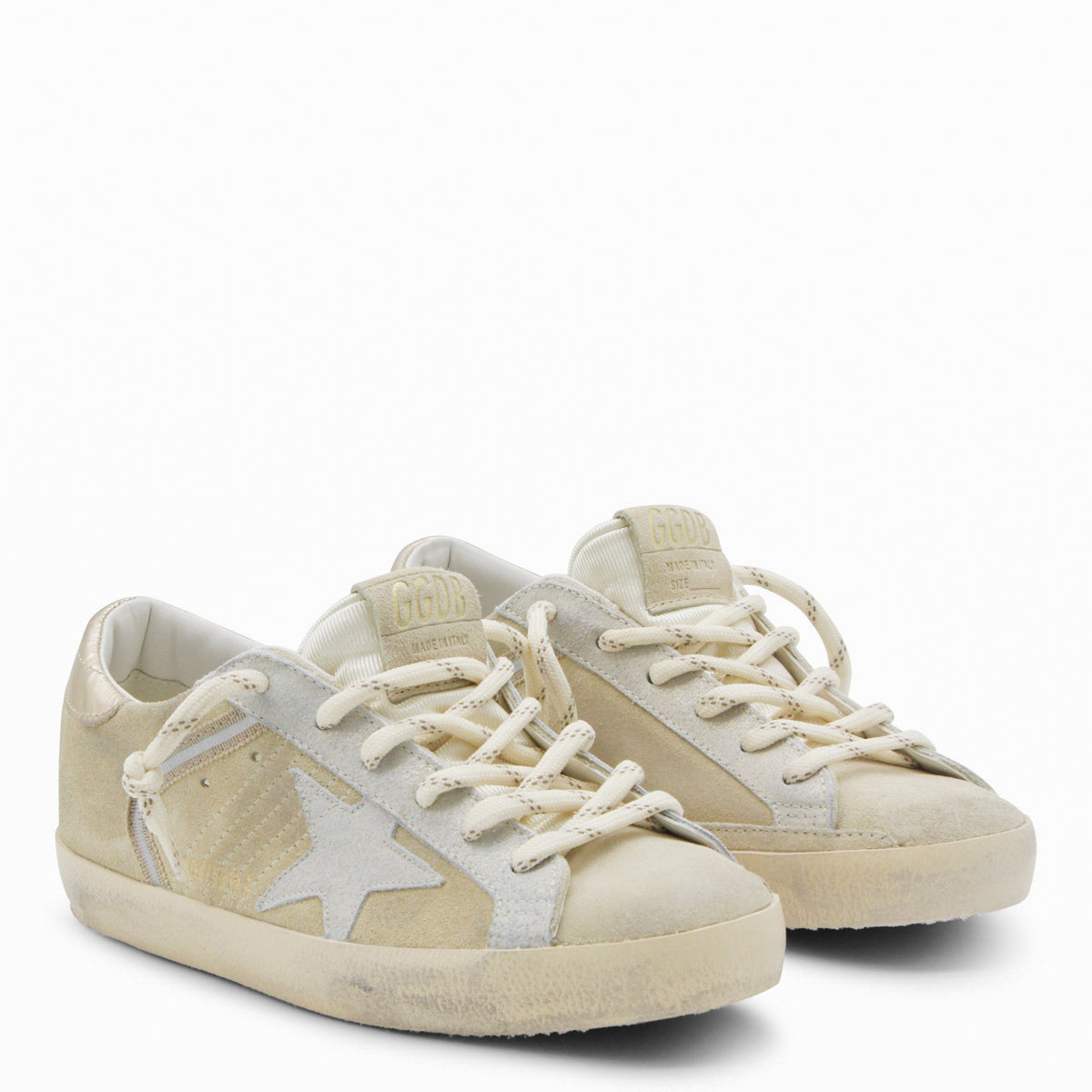 Vintage-Inspired Beige Suede Low-Top Sneakers