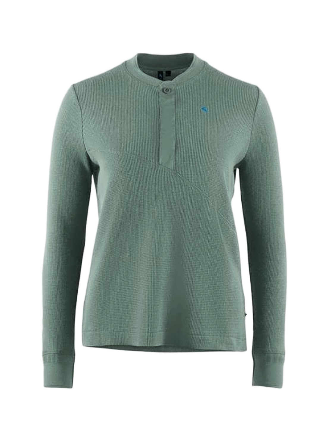 Textured Knit Long-Sleeved Training Top with Buttoned Placket