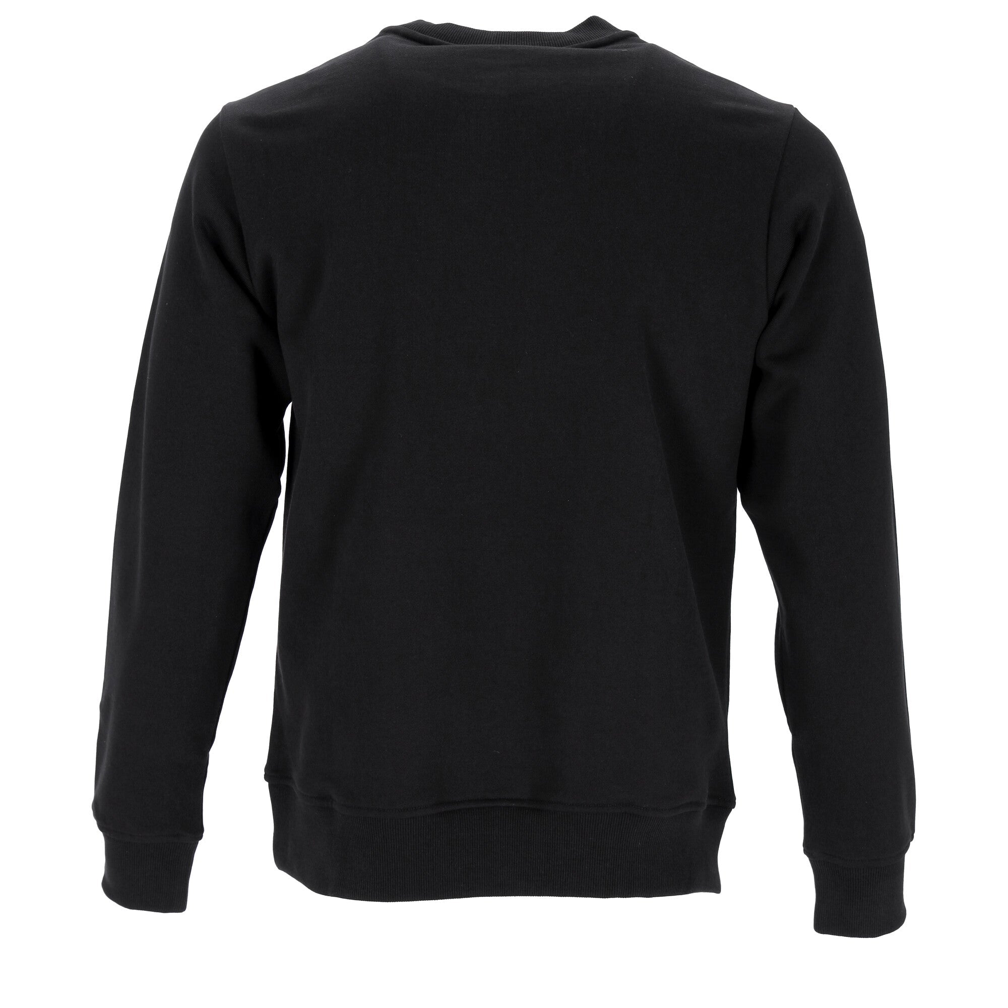Monogram Embroidered Black Sweatshirt With Crew Neck And Banded Details