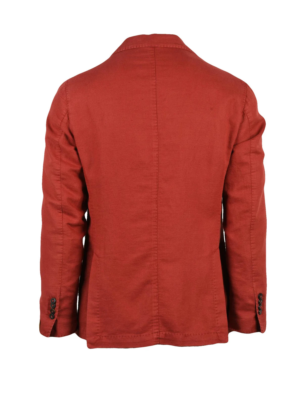 Red Linen Cotton Rounded Jacket