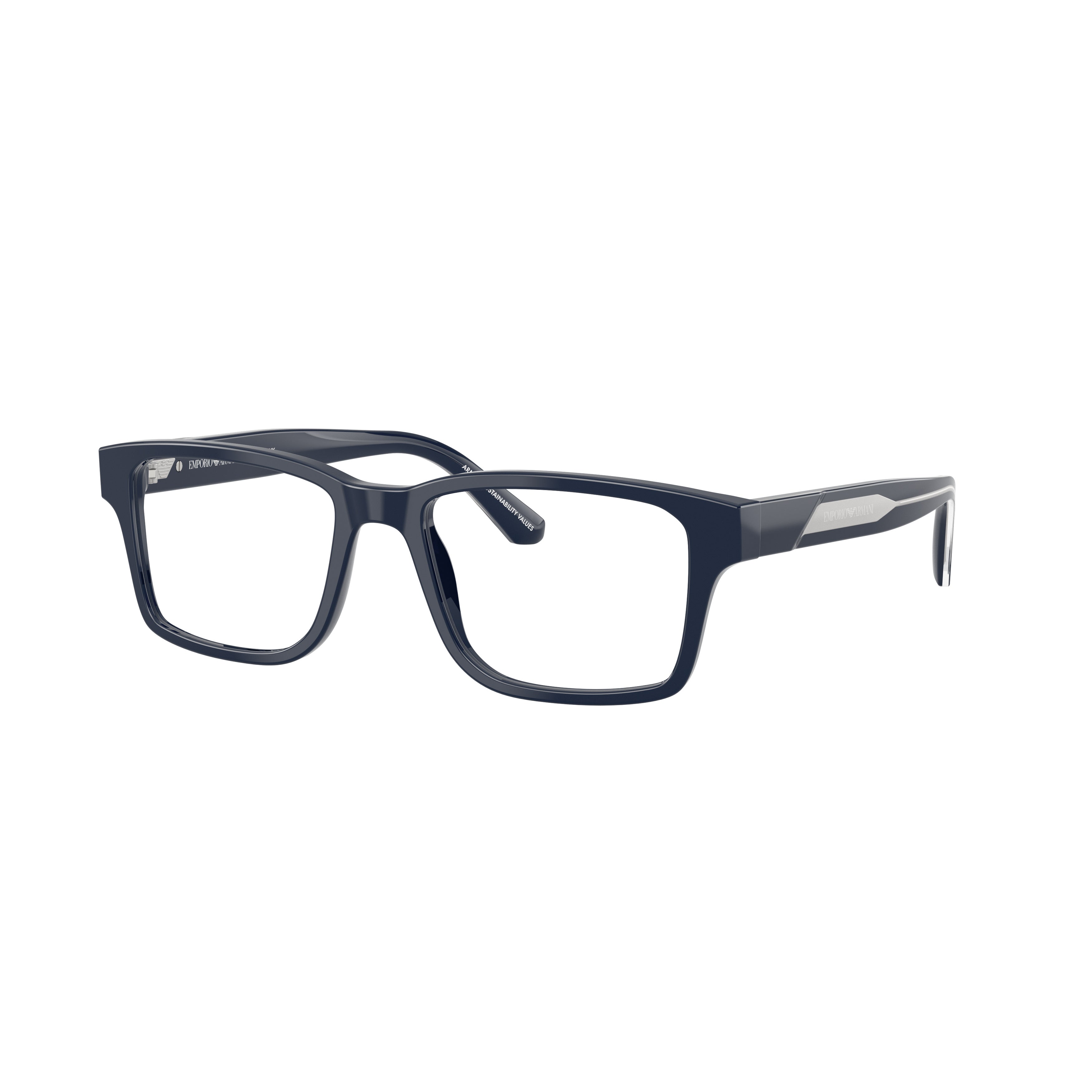 0ea3271 Rectangular Navy Acetate Eyeglass Frames with Silver Accents