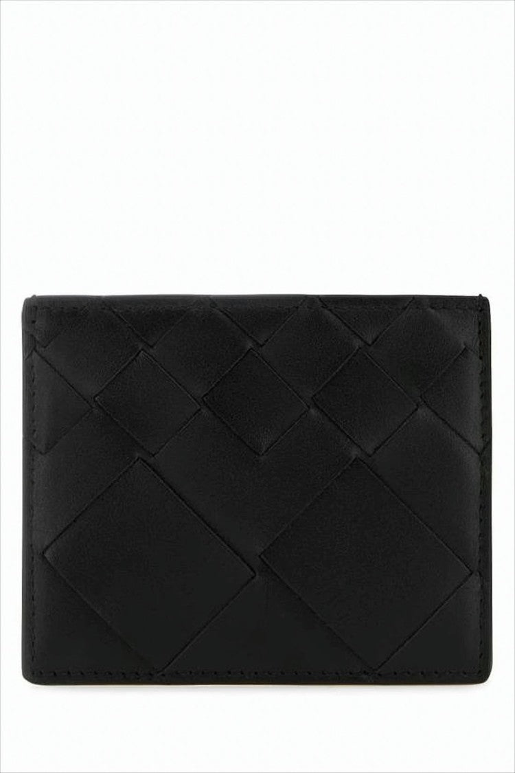 Woven Calf Leather Card Wallet