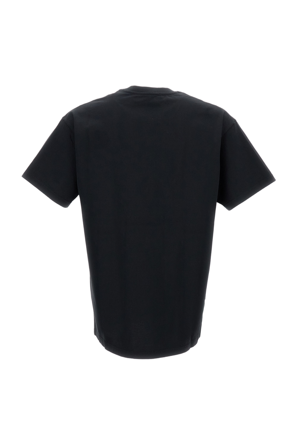 Solid Black T-Shirt With Embroidered Logo Detail