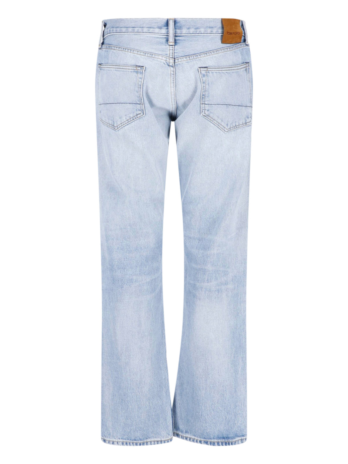 Light Blue Straight-Leg Cotton Jeans