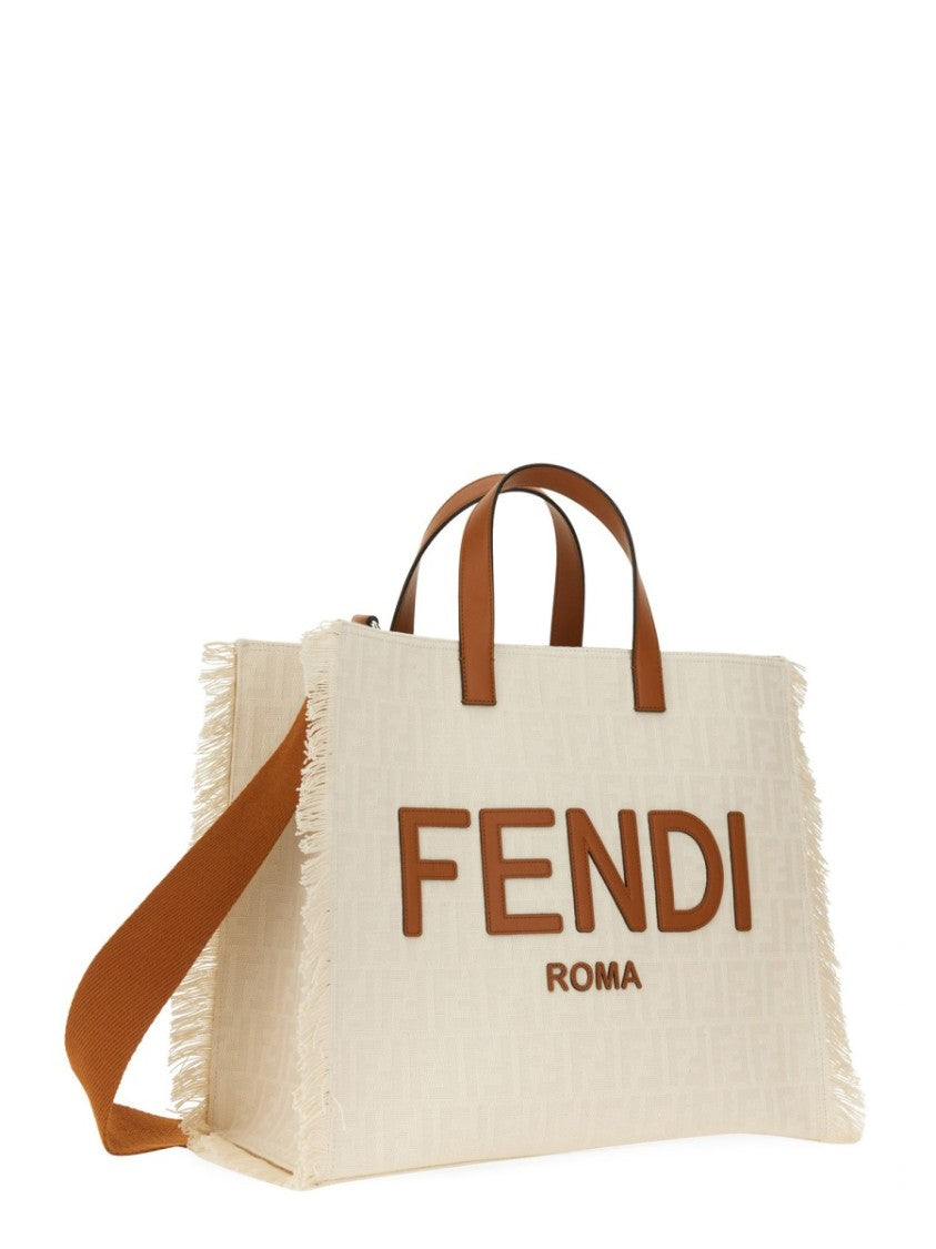 Textured Jacquard Fendi Bag With Fringed Edge