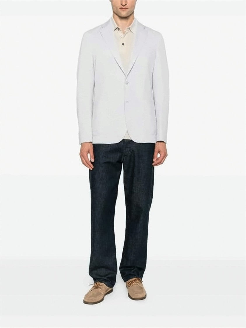 Tailored Textured Jacket with Classic Notch Lapel