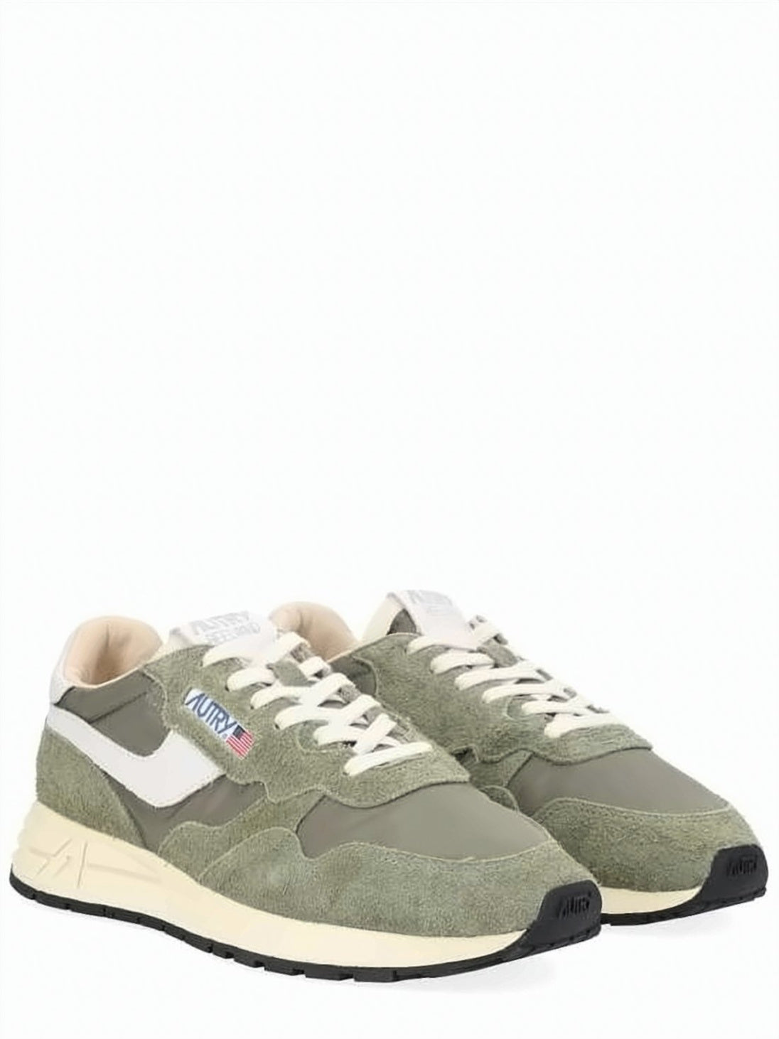 Retro Green Sneakers with Suede