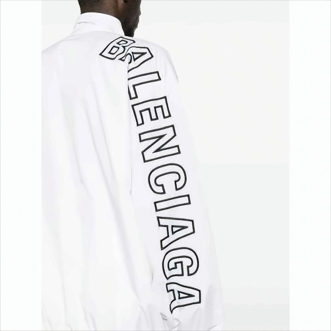 Lightweight White Jacket with High Collar