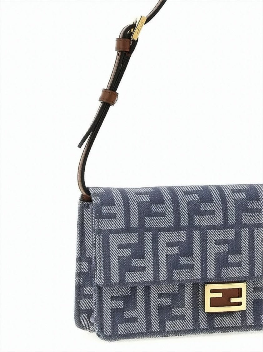Rectangular Monogram Crossbody Bag With Gold-Tone Clasp