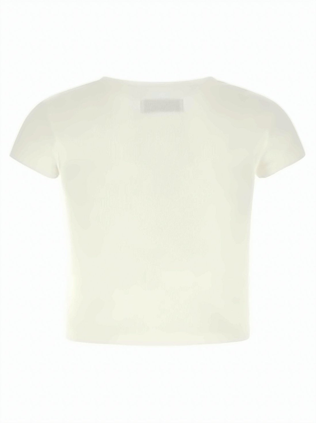 Cropped Short-Sleeved T-Shirt with Bold Graphic Emblem