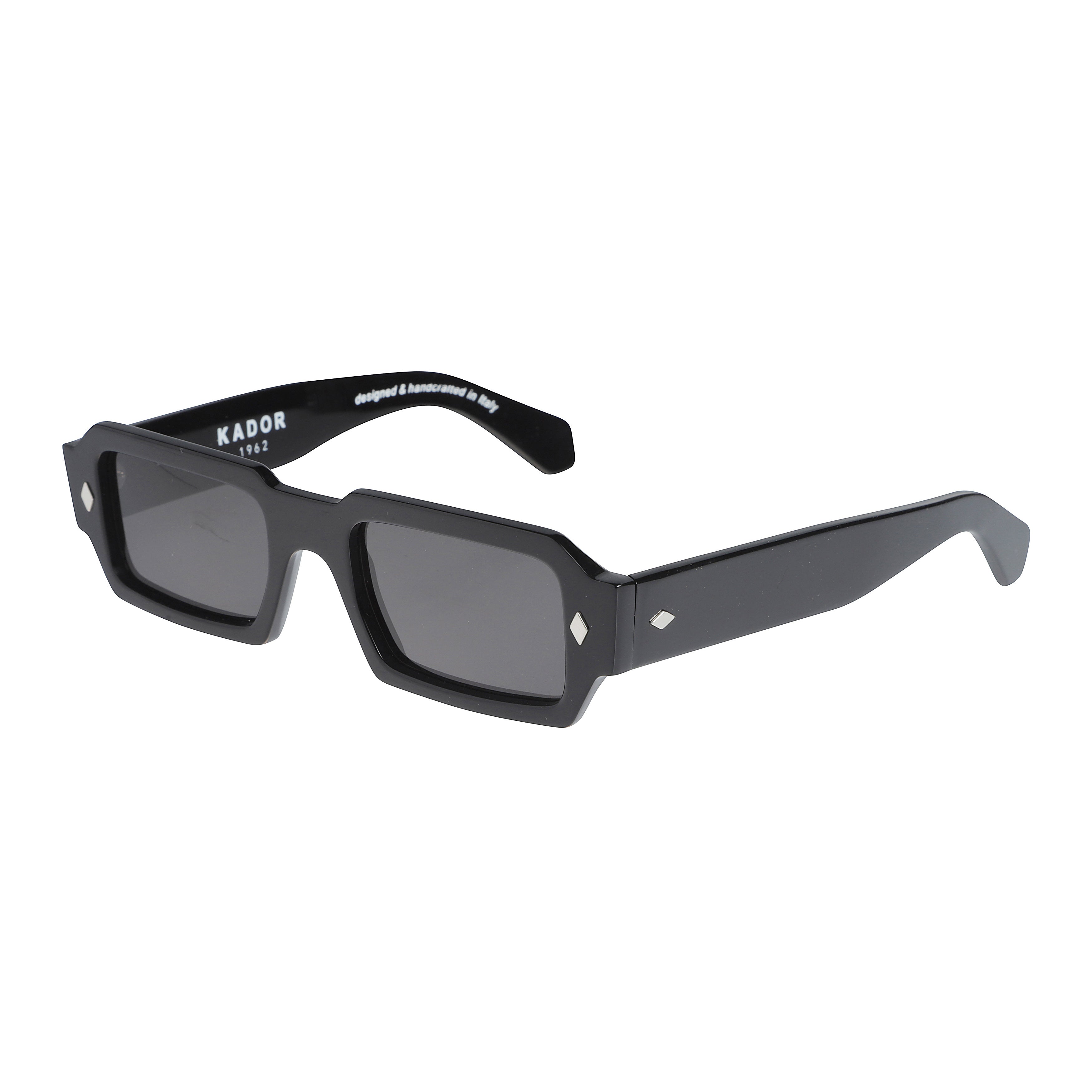 Rock Star Bold Rectangular Sunglasses with Glossy Black Finish