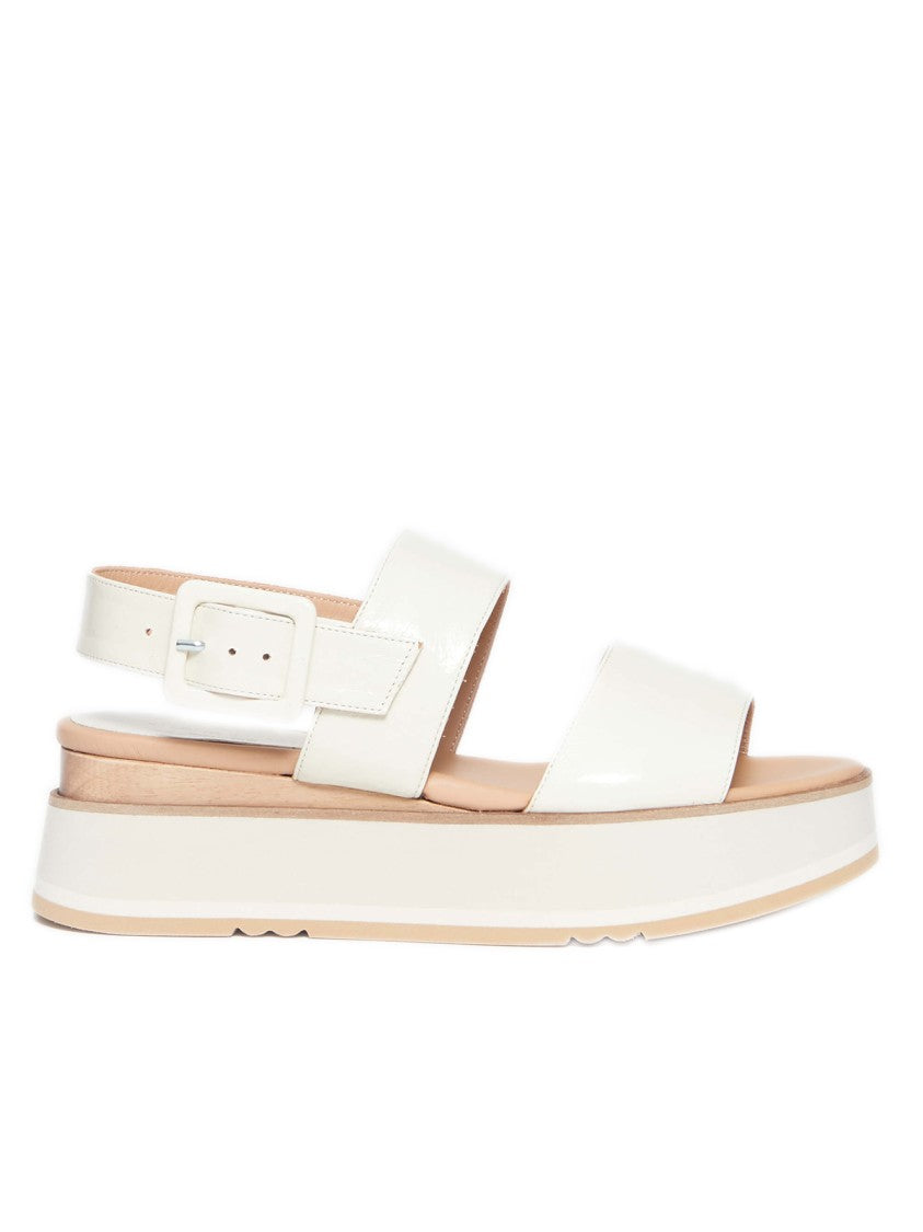 Wedge Sandals With Glossy Naplak Finish