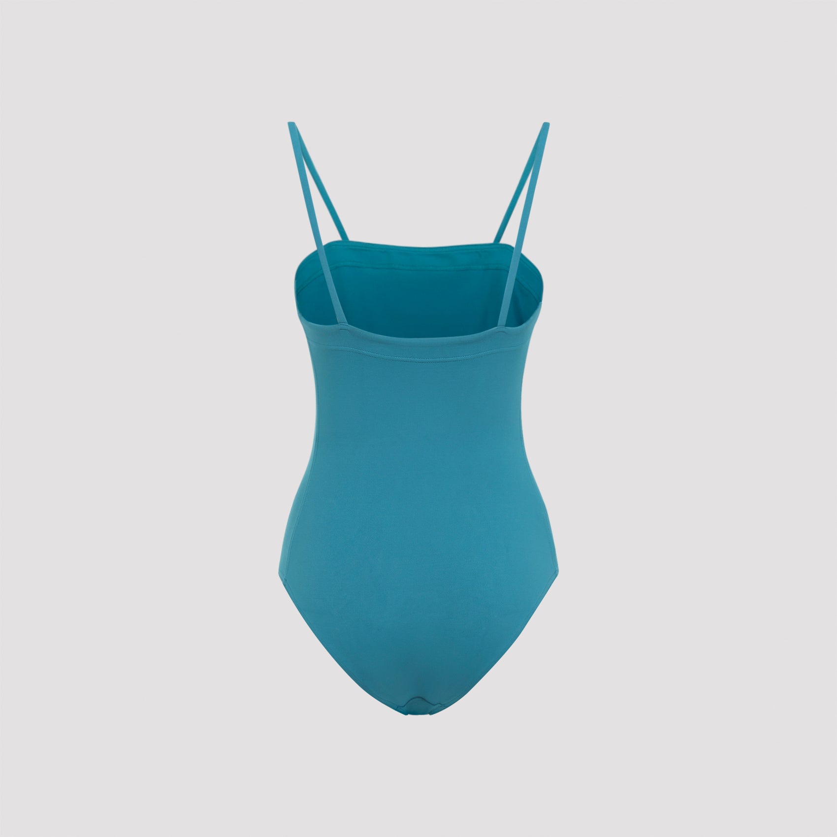 Peau Douce Fabric One-Piece Swimsuit with Straight Neckline
