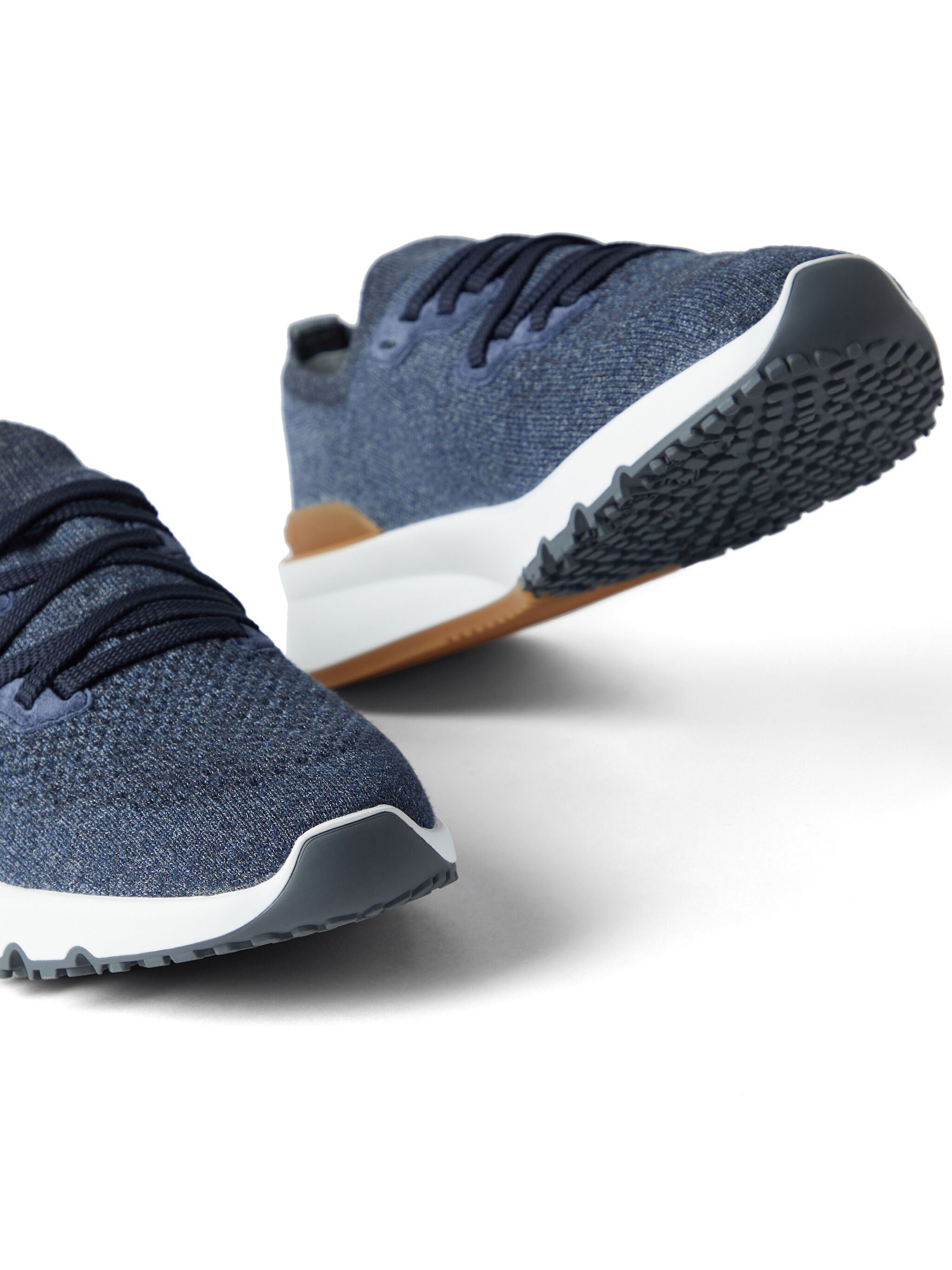 Navy Breathable Knit Runner Sneakers