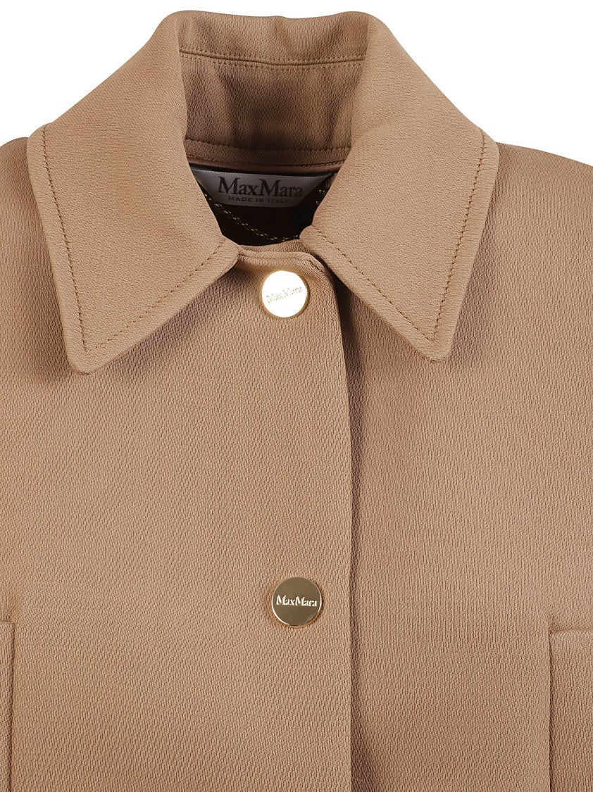 Cropped Brown Jacket With Classic Collar