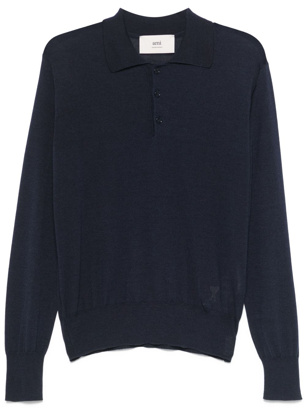 Navy Blue Long-Sleeve Polo Shirt