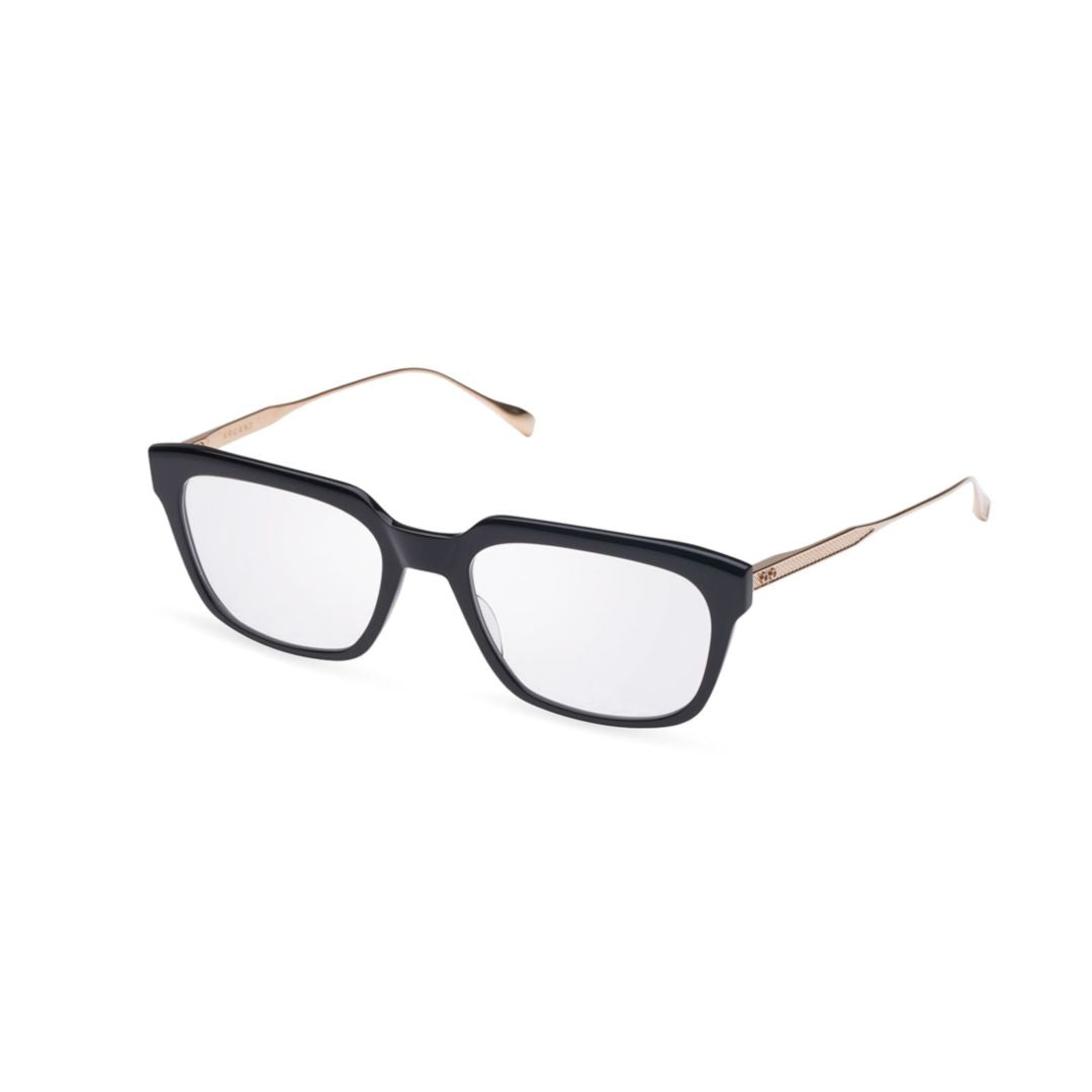 Argand Bold Rectangular Eyeglasses with Metallic Gold Temples