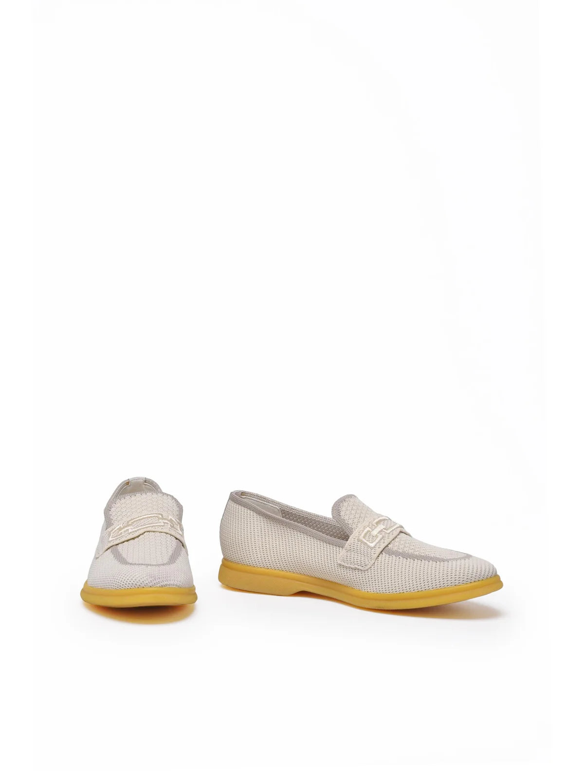 White Women Fabric Loafer