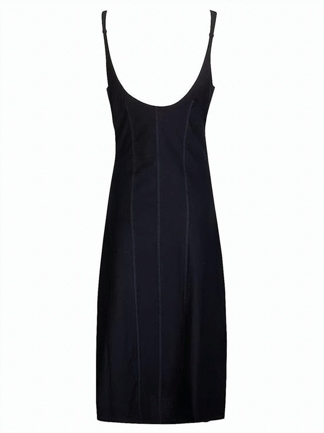 Sleeveless Fitted Black Midi Dress