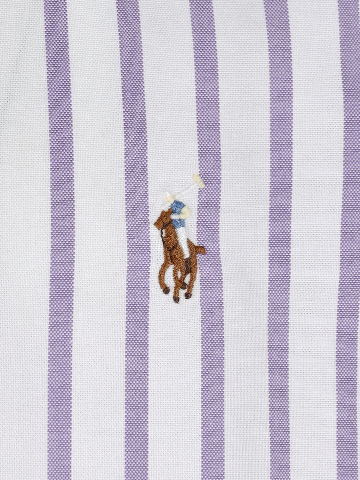 White/Purple Striped Button-Down Shirt
