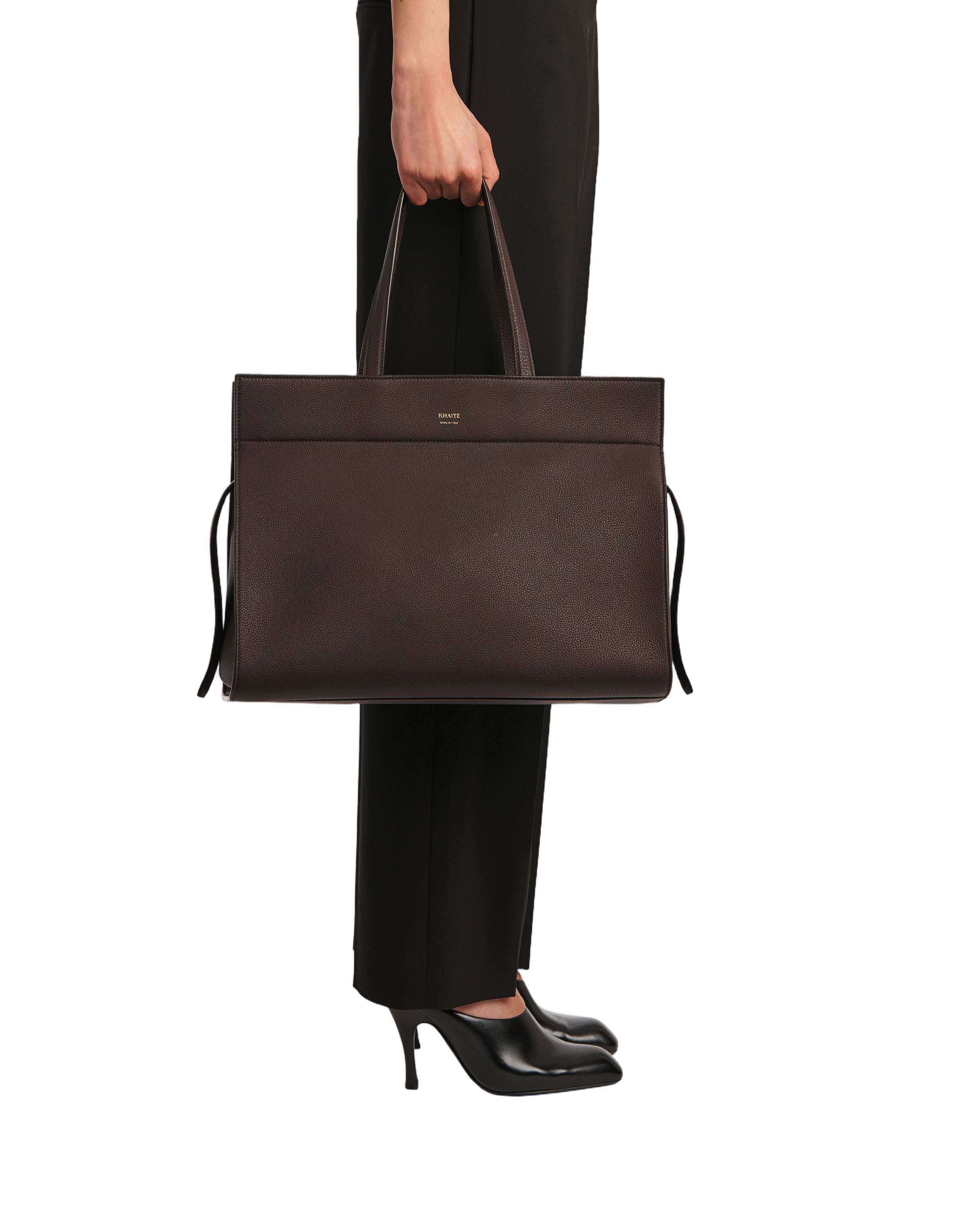 Structured Pebbled Leather Shoulder Bag