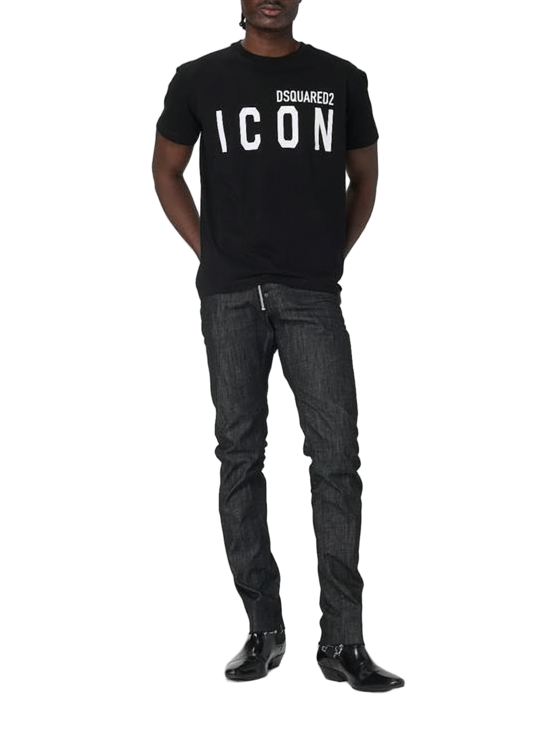 Dżinsy typu slim-fit z widocznym zamkiem błyskawicznym